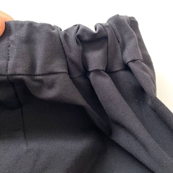 Lafayette 148 New York Cropped Tapered Black Pants Side Elastic Waist - Picture 6 of 15